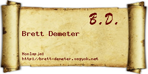 Brett Demeter névjegykártya